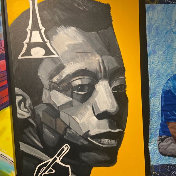 Painting of James Baldwin by Damon Reed.