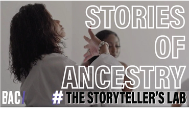 A web mockup for a BAC Storytellers Lab event.