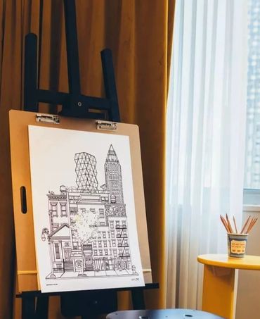In collaboration with Romer Hotels.
I created a one-of-a-kind XL coloring page for the King Suites