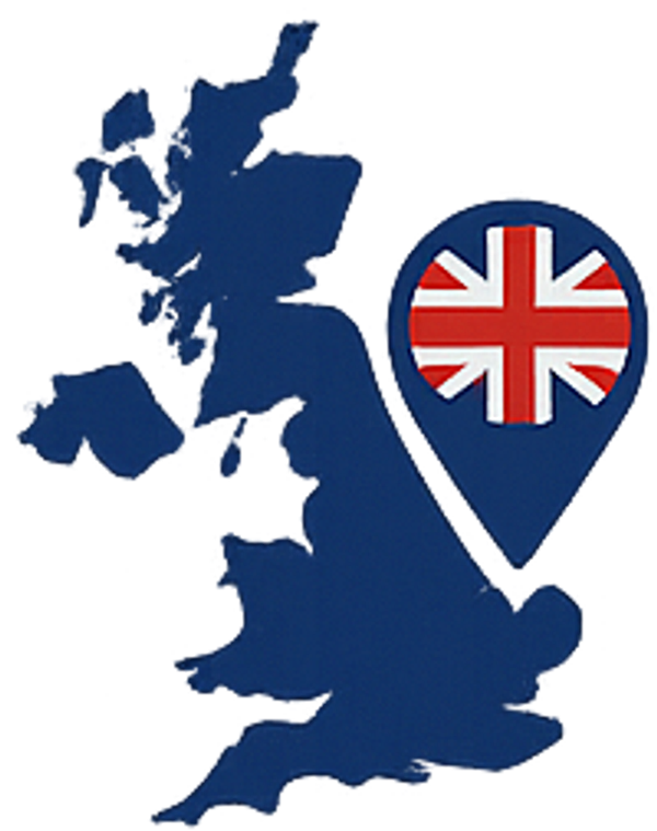 Map of the United Kingdom with a Union Jack location marker.