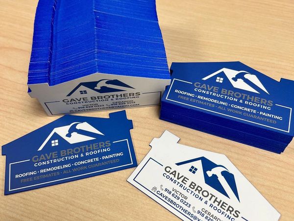custom die-cut business cards with painted edges