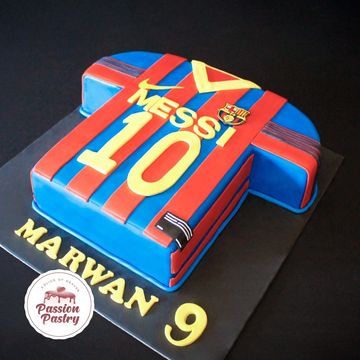 Messi Barca Fondant Cake 