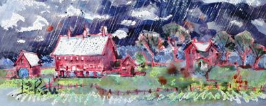 "April Showers" Crayon Resist Painting LarryLerew.com Spring April showers Codori Farm Gettysburg