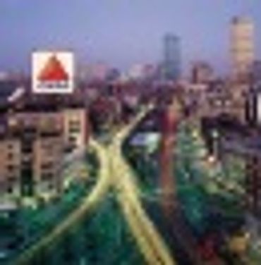 The top view of the city