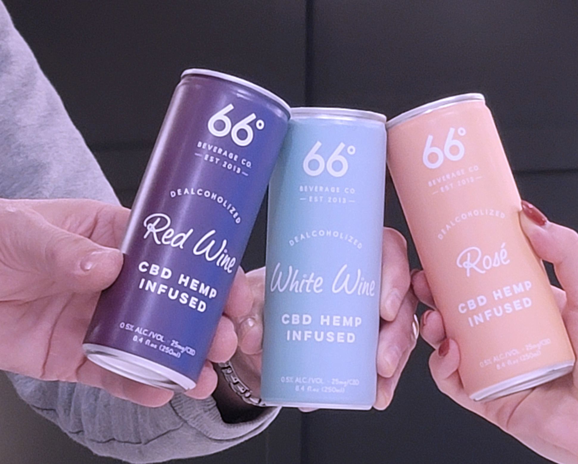 A set of pastel-colored cans