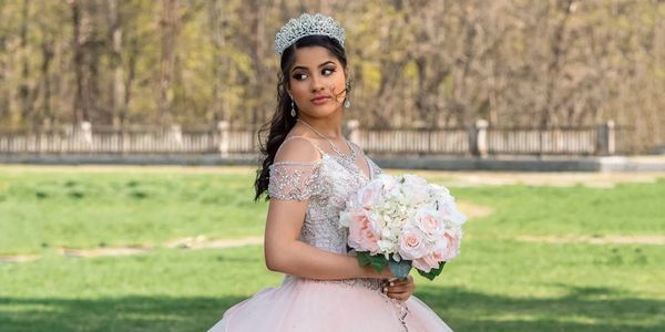 A woman wearing a wedding gown