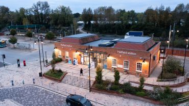 Aerial photography of Hatfield train station