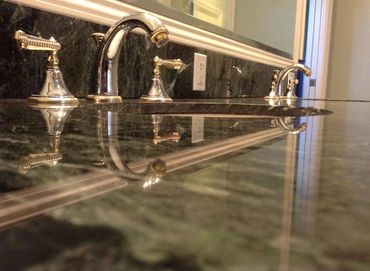 Marble countertop polishing.