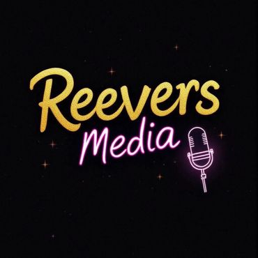 Reevers Media logo with gold and neon text and a microphone icon.