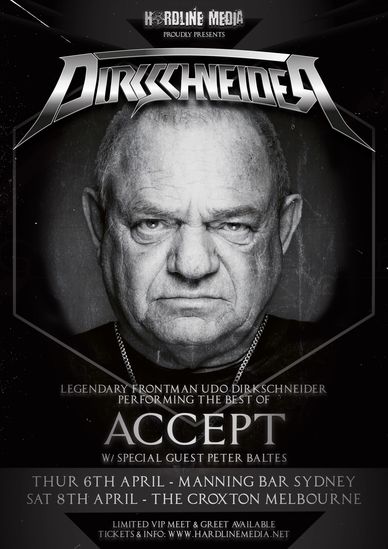 Accept Udo Dirkschneider Australian tour Australia 2023 Metal Heart Sydney Melbourne 