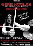 Gene Hoglan drum clinic australian tour australia hardline media pear drums sabian sydney crowbar