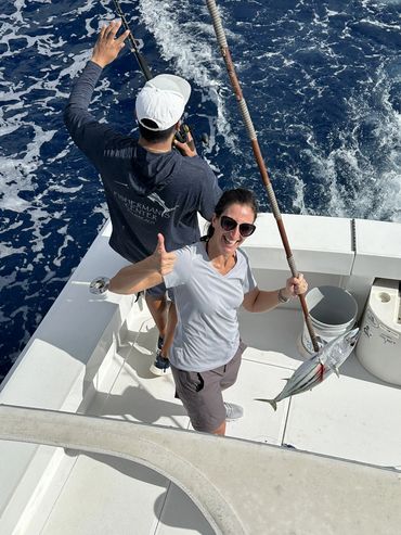 Happy customer with Byrd Dog Charters