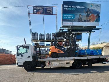 Towing a Forklift and Materials