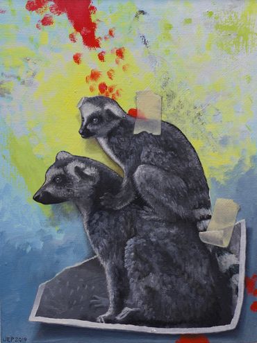 oil painting lemurs