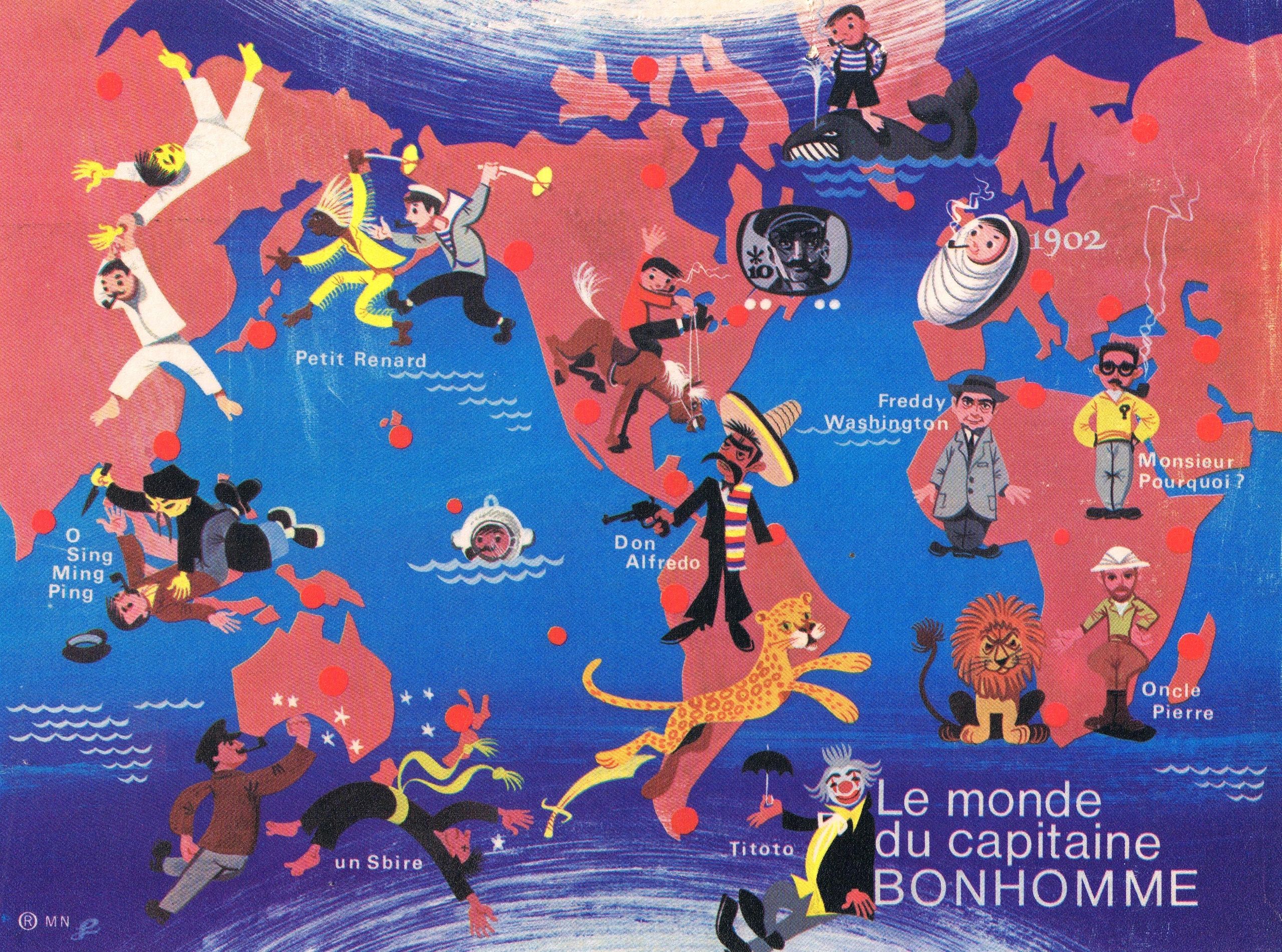 Monde du Capitaine Bonhomme. Illustration J. C. Ladouceur. Tous droits réservés. Propriété privé