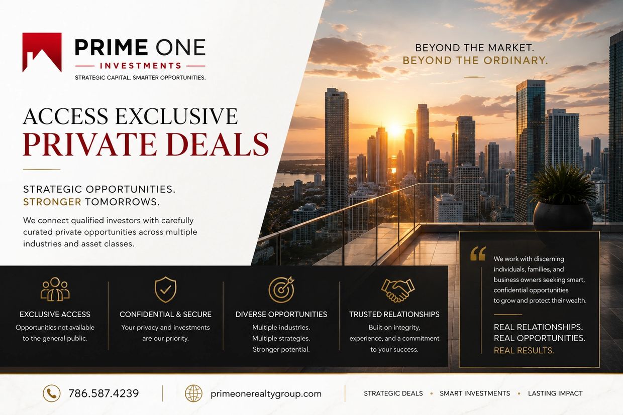 Exclusive private deals with strategic investment opportunities.