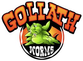 Goliath Worms logo using a cartoon Hornworm 