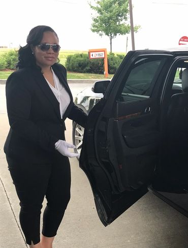 Professional black car luxury limo