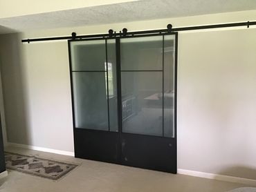 Sliding barn door installation
