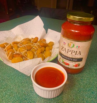 Fried Gnocchi with Zappia Marinara as a delicious dipping sauce on Gameday!
