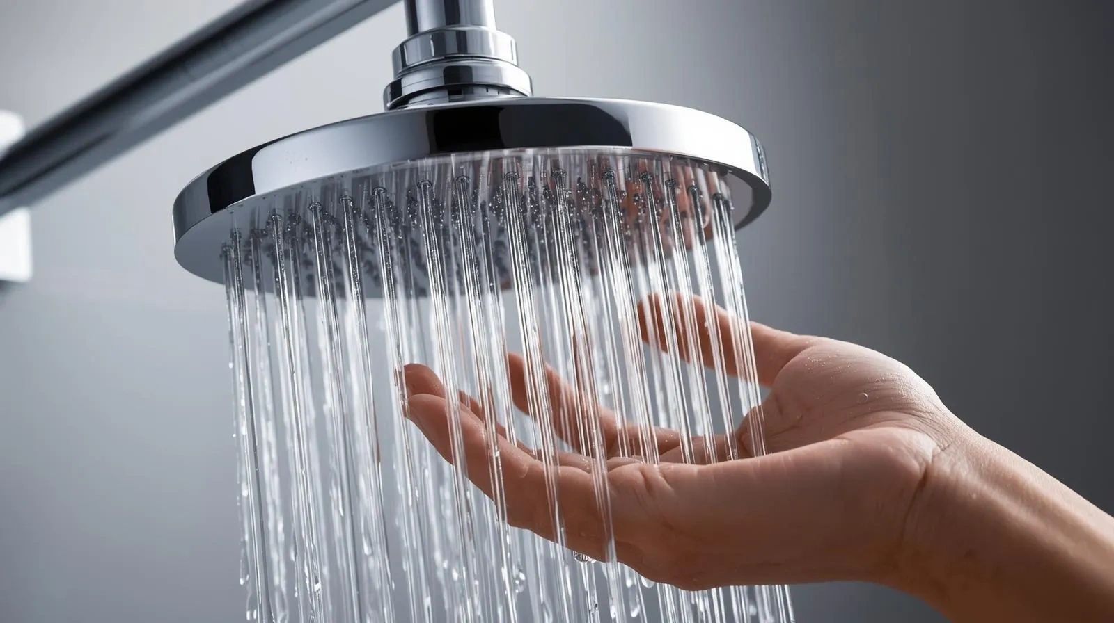 Hand is shower water