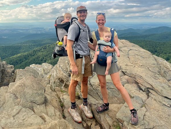 Hiking at Humpback Rocks near Staunton Virginia