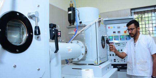 Vacuum coating and thin film measurement lab at Nanowatts Technologies in Bangalore India