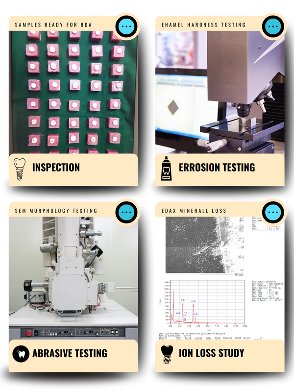 Relative Dentin Enamel Abrasivity (RDA) testing method lab setup