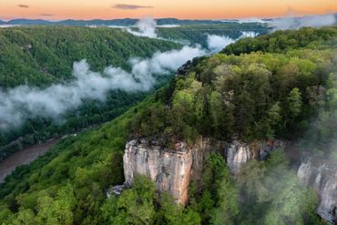 Sunrise over the New River Gorge.