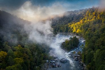 Dawn over the Gauley River.