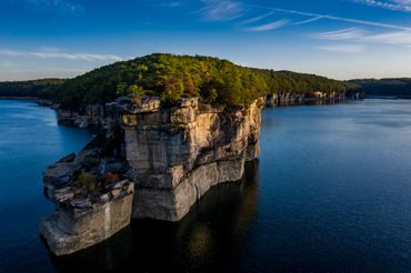Sunrise over Summersville Lake.