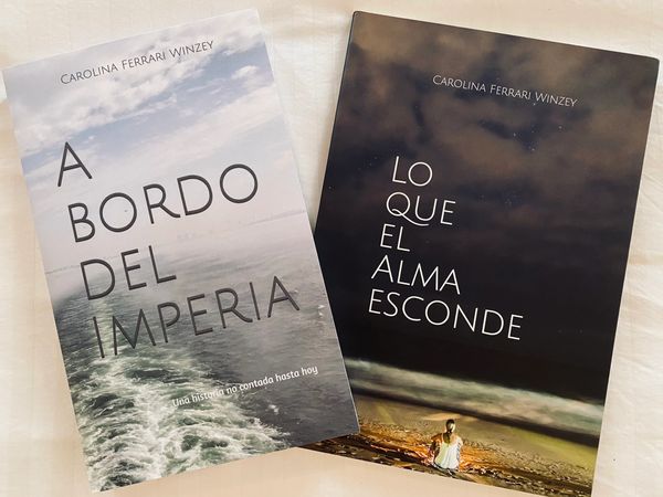 Libros Carolina Ferrari Winzey. Lo que el alma esconde y A bordo del Imperia