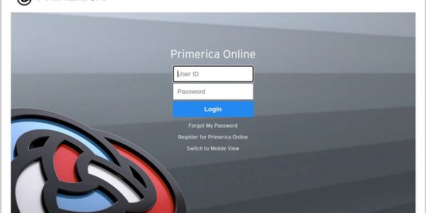 Login page for Primerica Online with fields for User ID and Password.