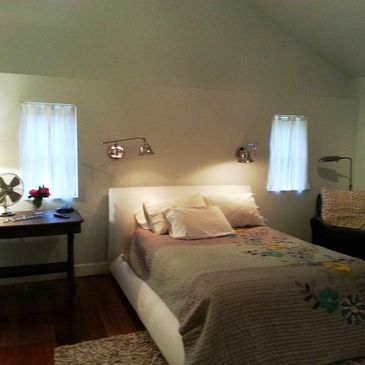 Spacious vaulted master bedroom