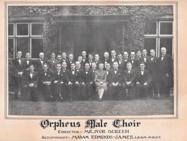 Orpheus Male Choir with Conductor Ivor Screen 