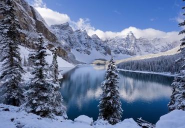 Winter Image of Mountains and Water