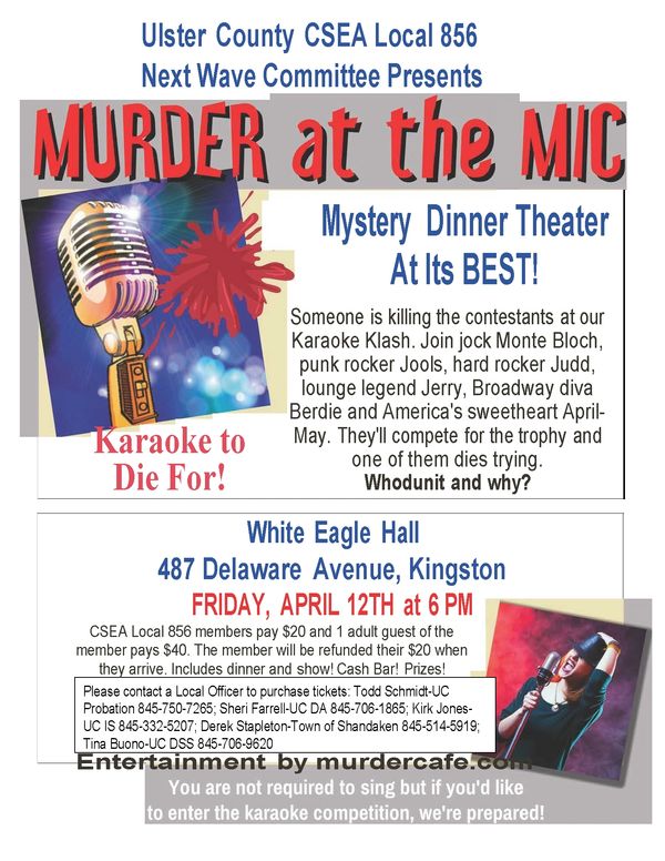 Ulster County CSEA Local 856 Next Wave Committee Presents: Murder at the MIC