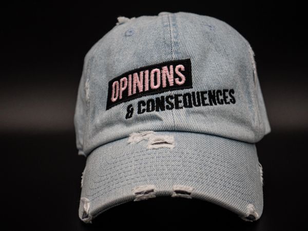 Opinions & Consequences soft pink dad hat
