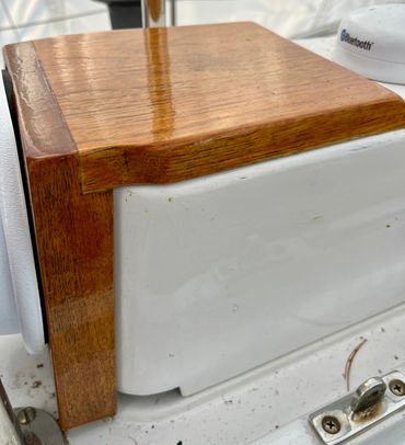 Custom compass mount for Swan dorade box