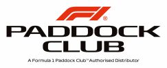 F1 Paddock Club official logo with authorized distributor note.