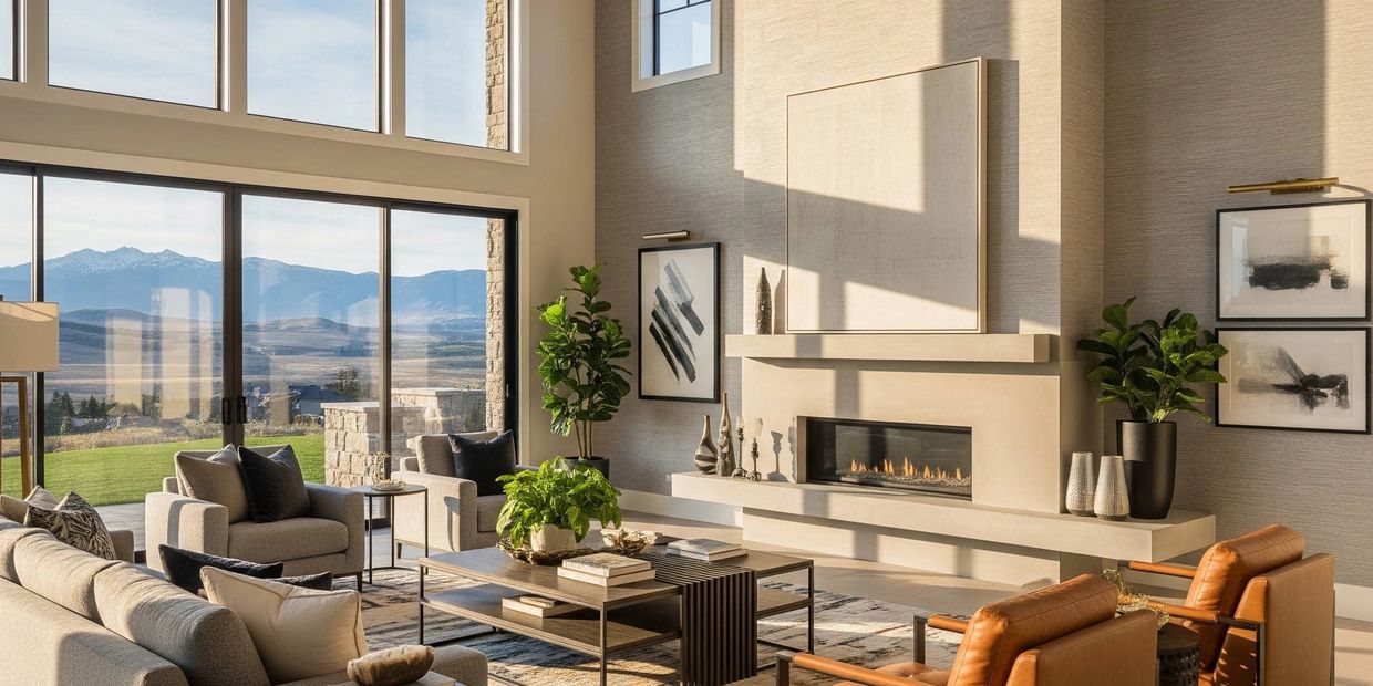 UV protection window film installation in Okotoks home overlooking Sheep River valley