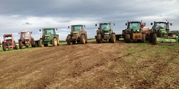 Tractors on a field