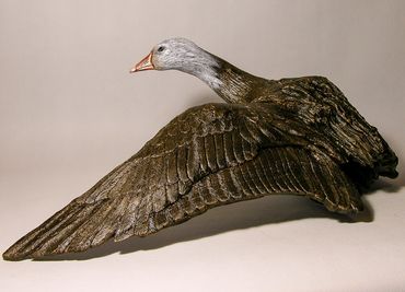 Blue Goose from Driftwood Wildlife Sculpture