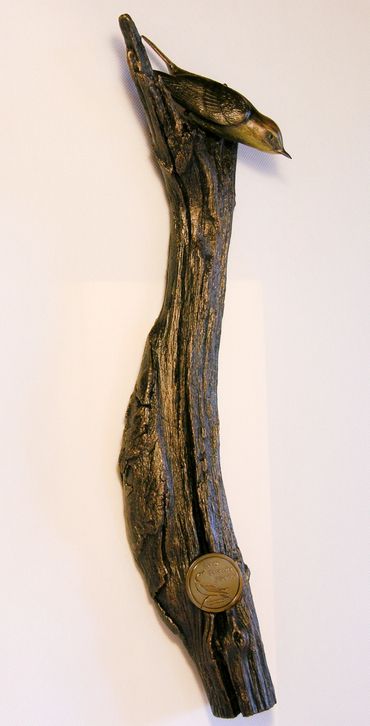 Orange Crowned Warble Wildlife Sculpture