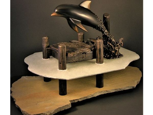 Original wildlife sculpture of a Dolphin