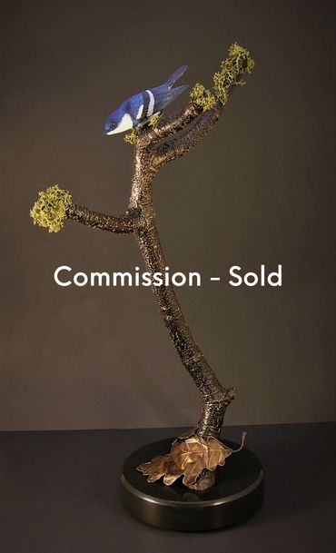 Cerulean Warbler Sculpture
