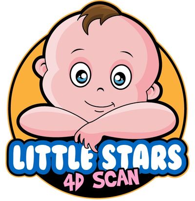 Cute baby logo for Little Stars 4D Scan service.