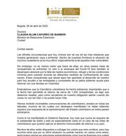 Citación de control político a la cancillería por parte del Senador Luis Fernando Velasco para busca