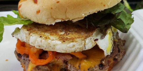 Our famous fresh ground sirloin burger with an added egg