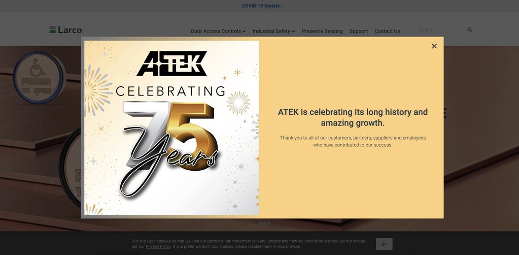 Web Banner for ATEK Celebrating 75 years